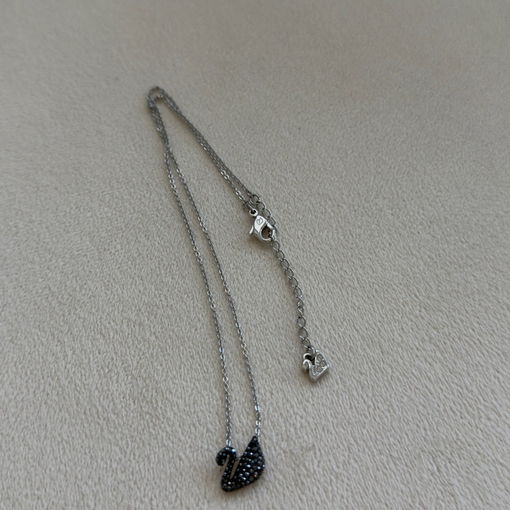 Swarovski Black and Silver Swan Necklace